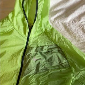 Lime green Nike windbreaker
